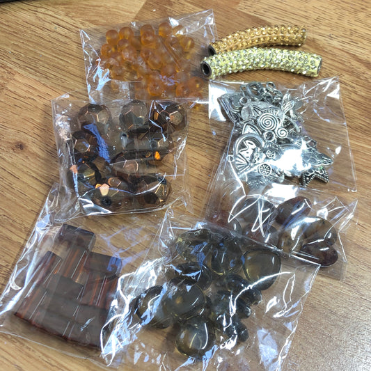 Brown bead and charm bundle pack 01
