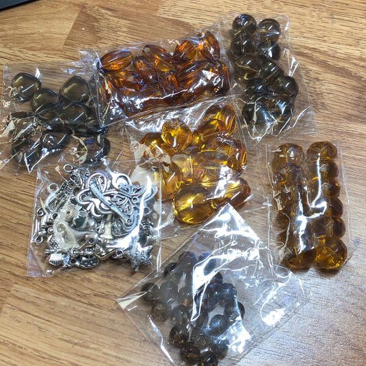 Brown bead and charm bundle pack 02