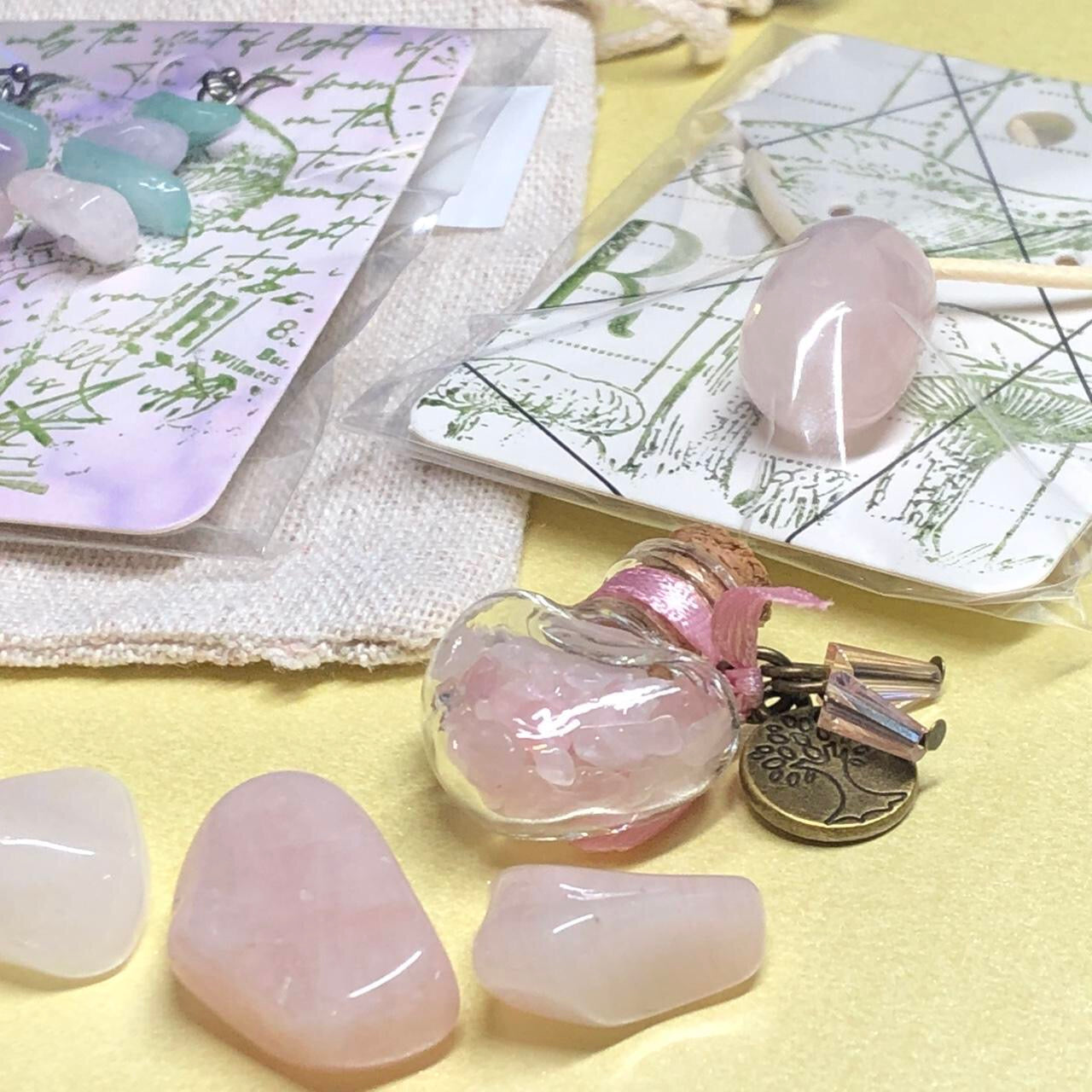 Rose Quartz handmade necklace and earrings gift