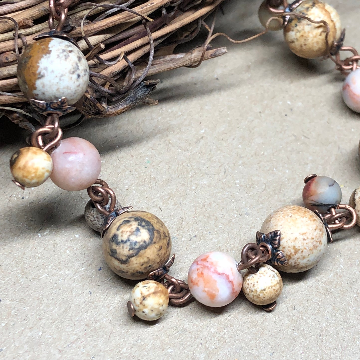 Earthy Appeal - Picture Jasper cluster bracelet