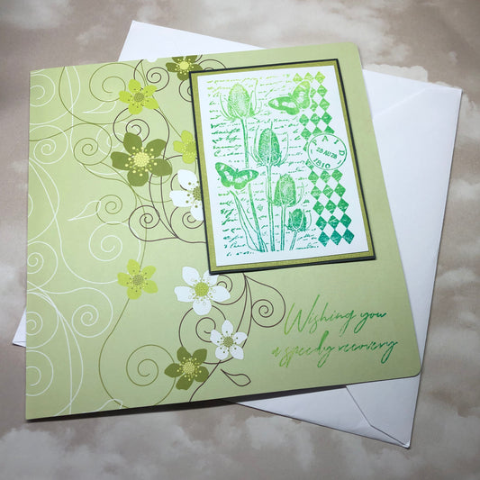 Green Get Well Soon greeting card
