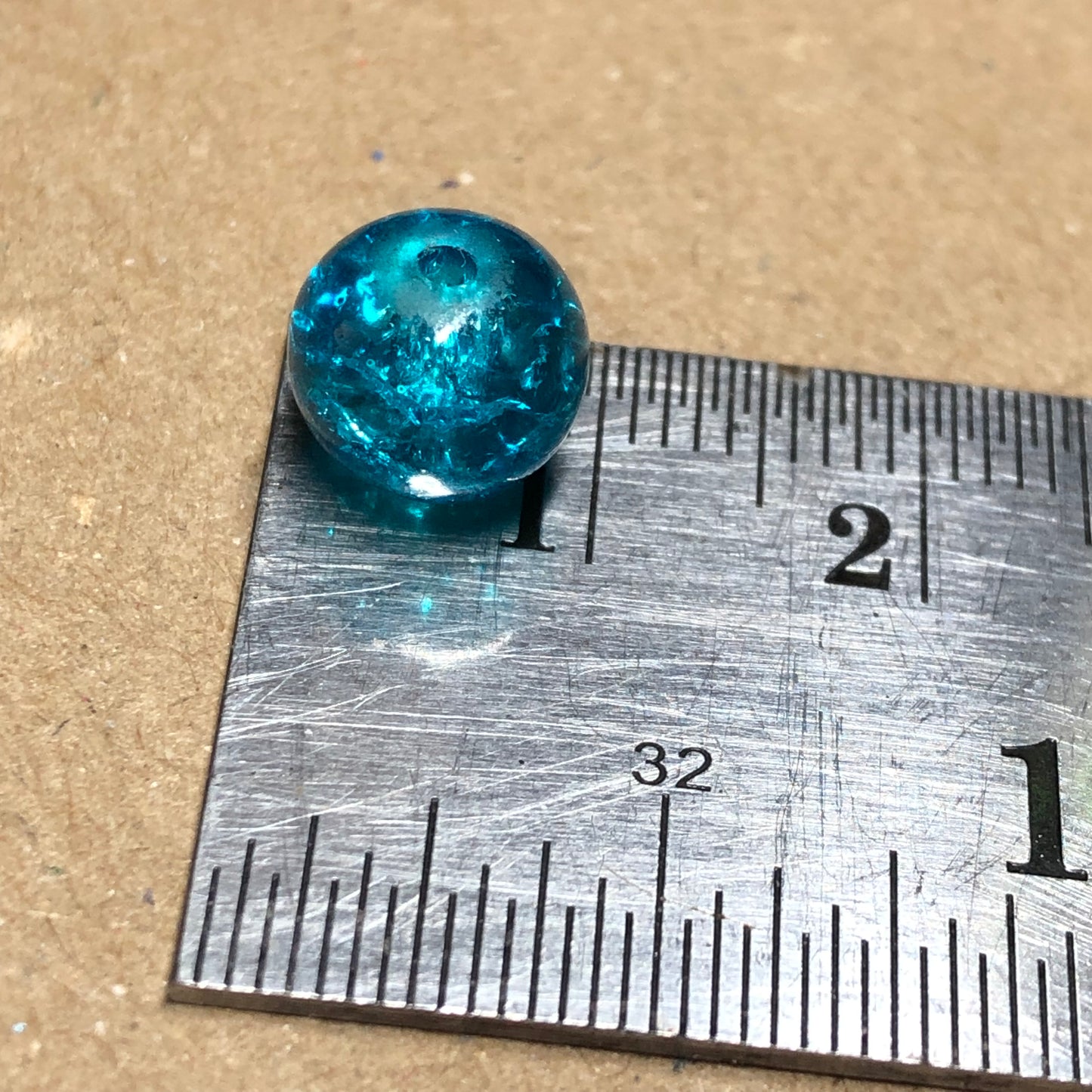 Blue shades crackle glass beads