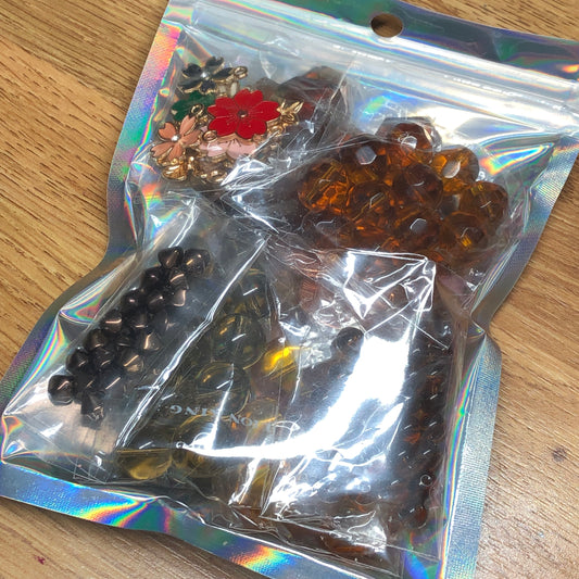 Brown bead and charm bundle pack 03