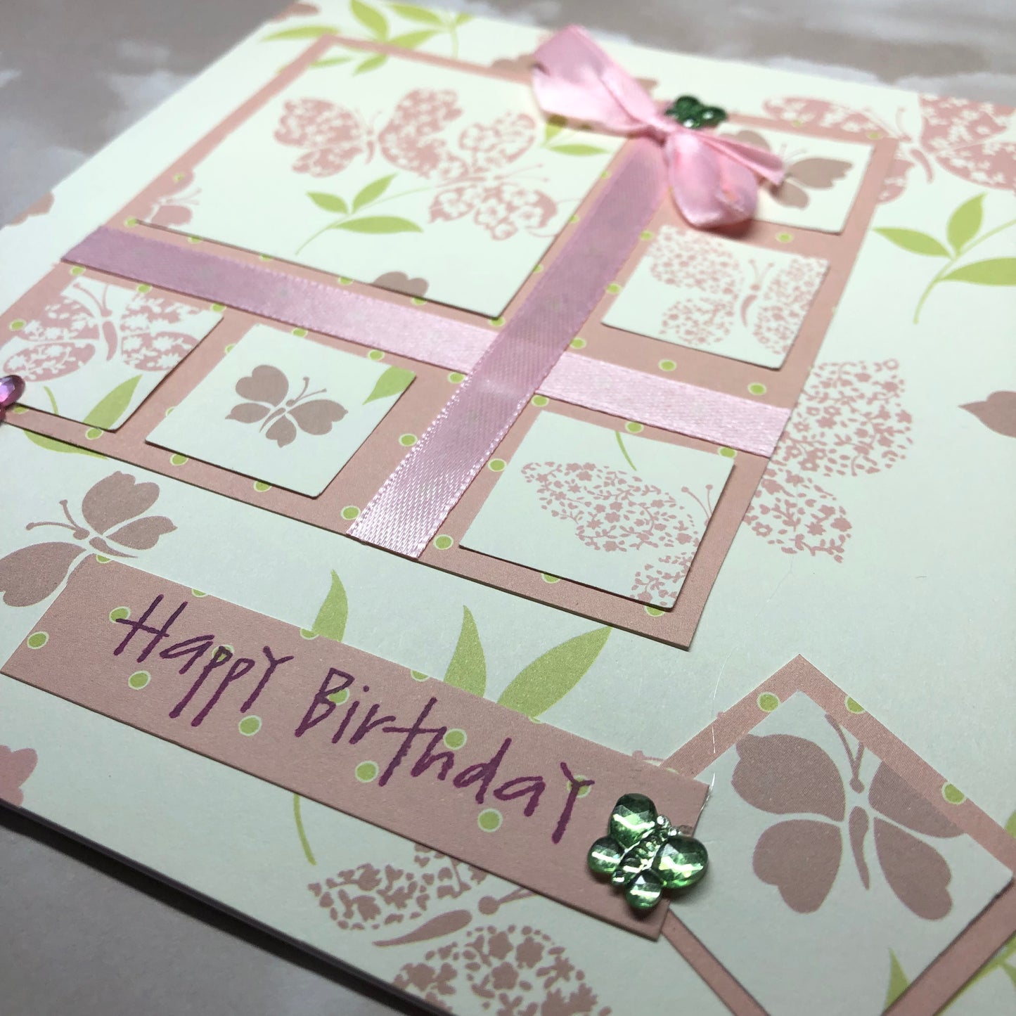 Happy Birthday butterfly handmade greeting card