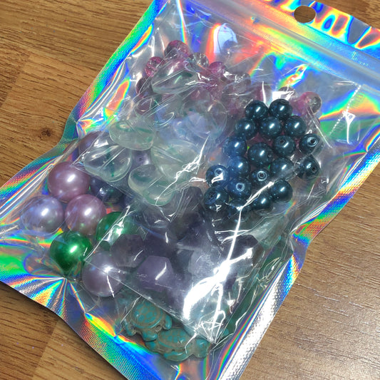 Lilac bead bundle pack 01 including turquoise turtles