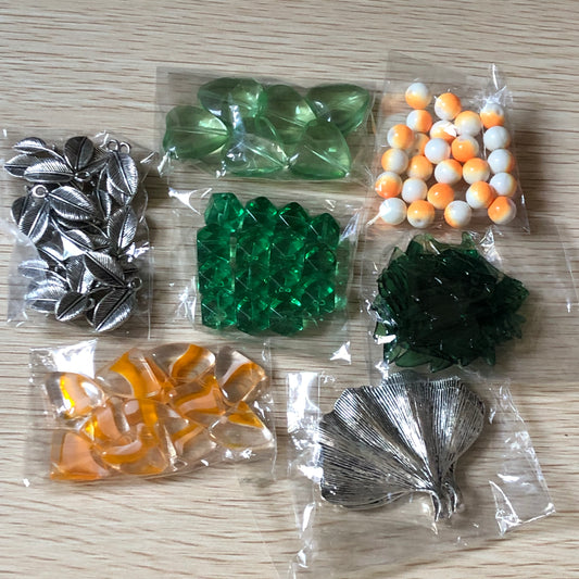 Bead and charm jewellery making bundle 14 with leaves