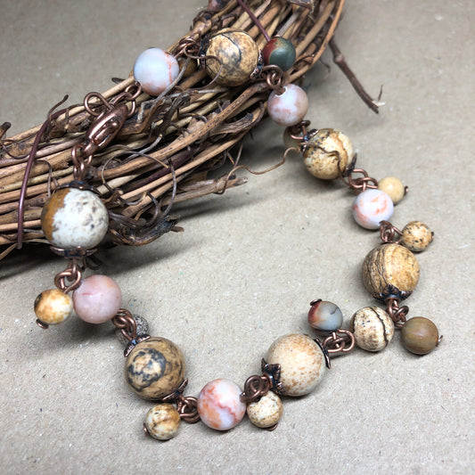 Earthy Appeal - Picture Jasper cluster bracelet