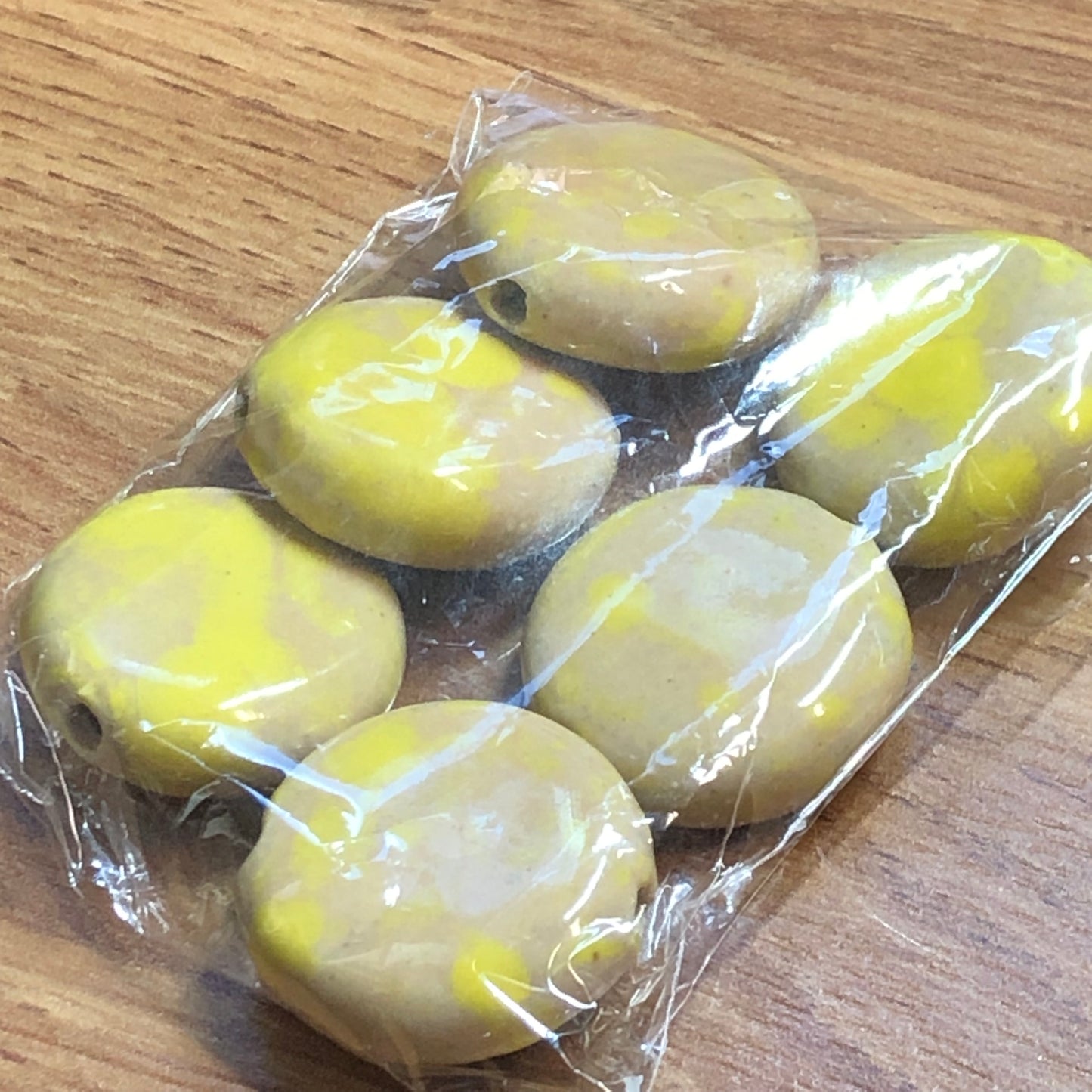 Yellow beads for jewellery making mixed pack with yoga charms