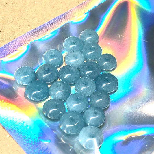 Aquamarine rondelle beads 8mm