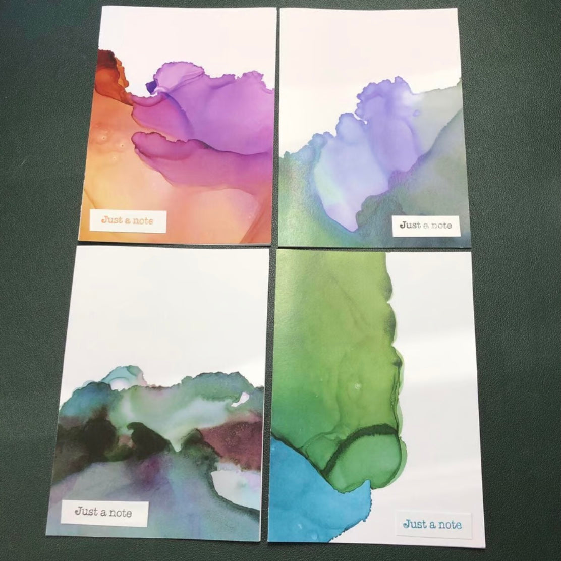 Four watercolour print handmade cards