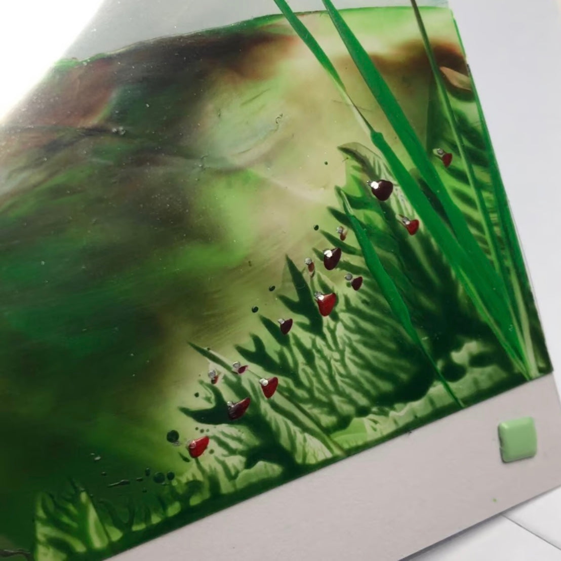 Landscape - Encaustic art wax landscape painting greeting card art