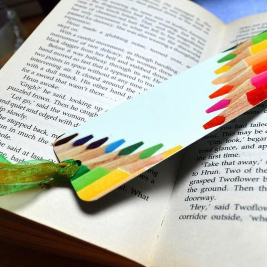 Pencil printed aluminium bookmark