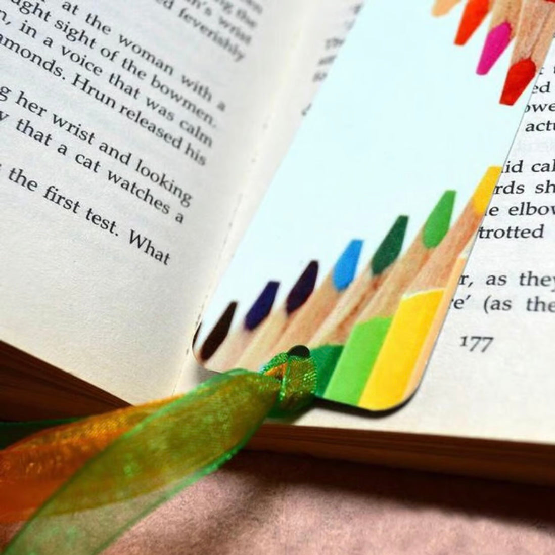 Pencil printed aluminium bookmark