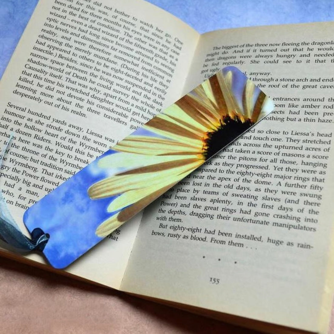 Sunflower printed aluminium bookmark