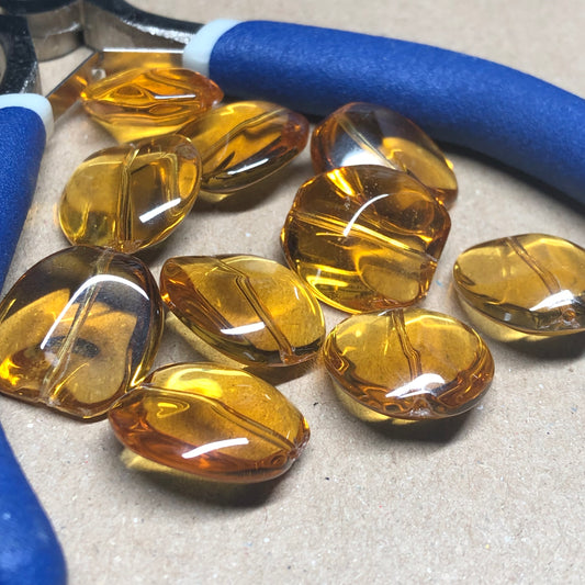 Golden syrup round glass coin beads