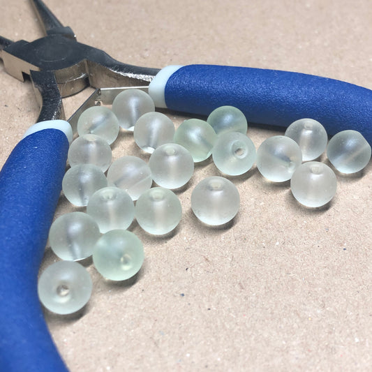 Clear round frosted acrylic beads 8mm