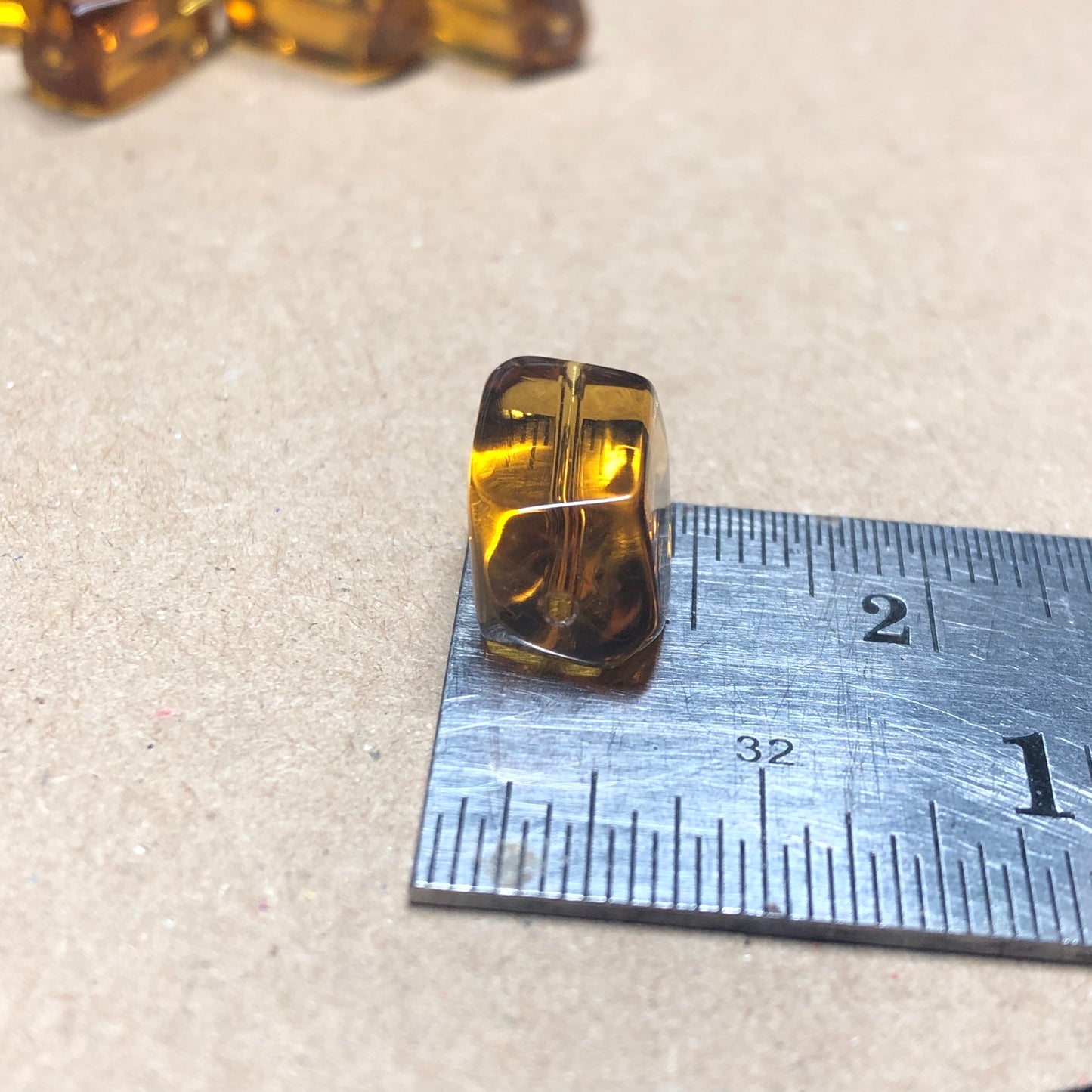 Golden syrup irregular rectangular beads