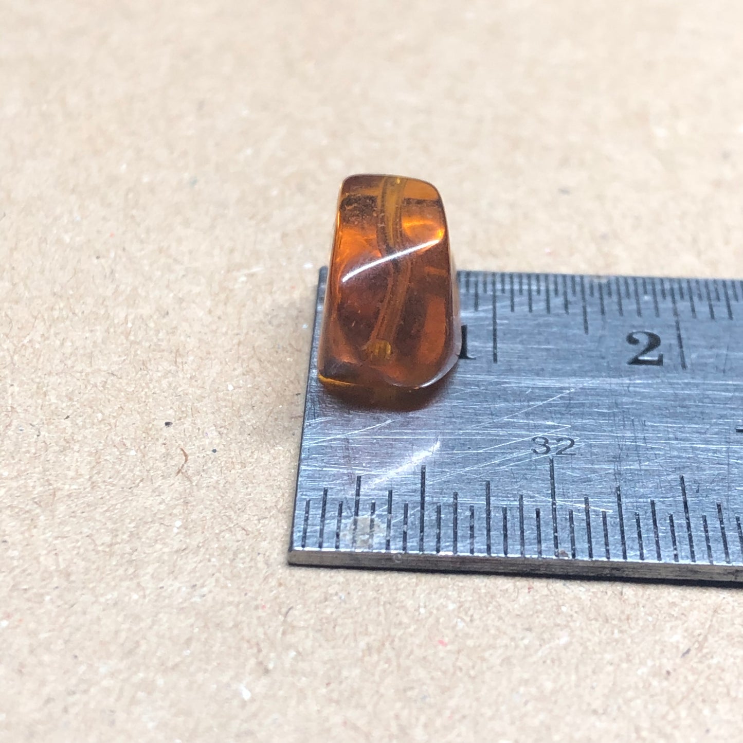 Golden amber irregular rectangular beads