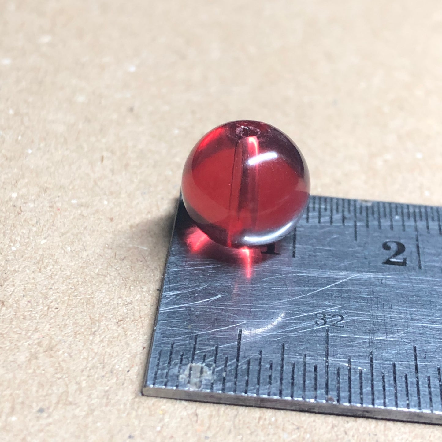 Red glass beads 10mm