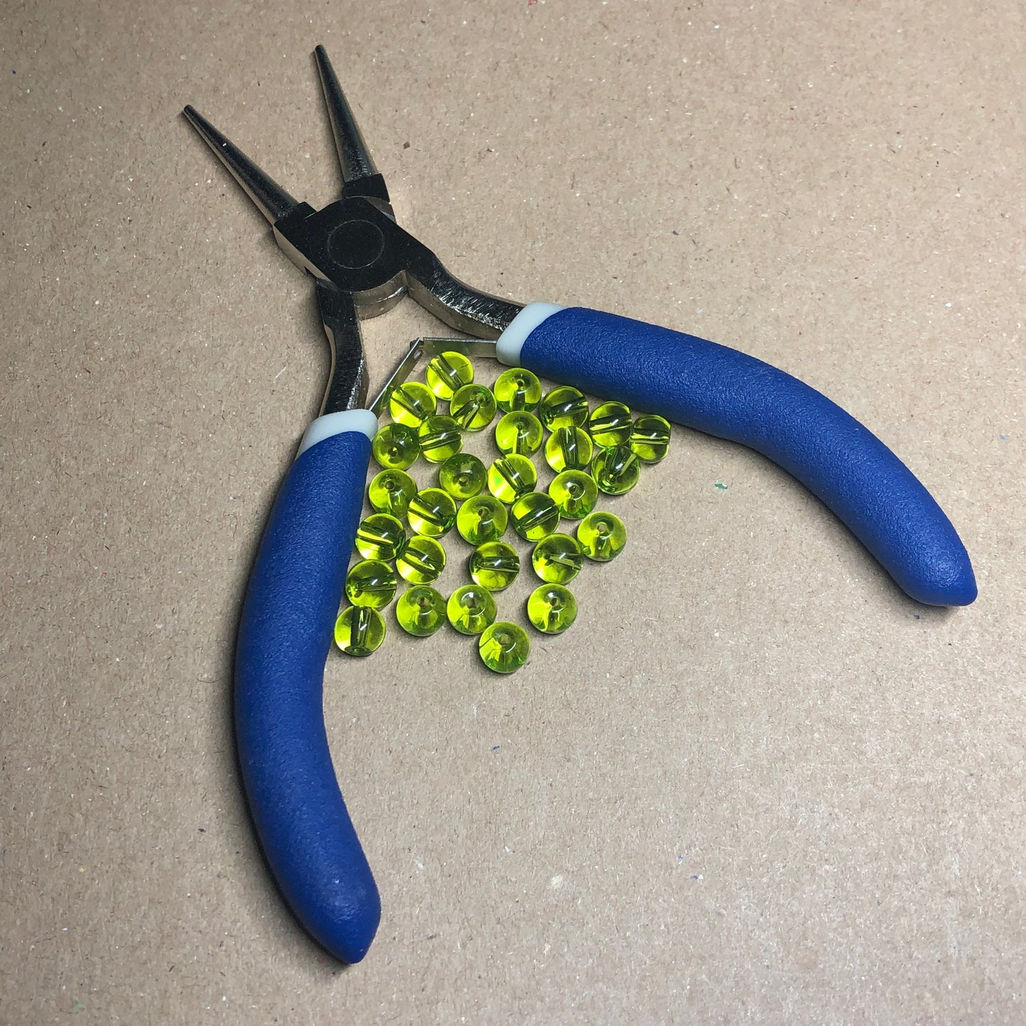 Lime green glass beads 6mm