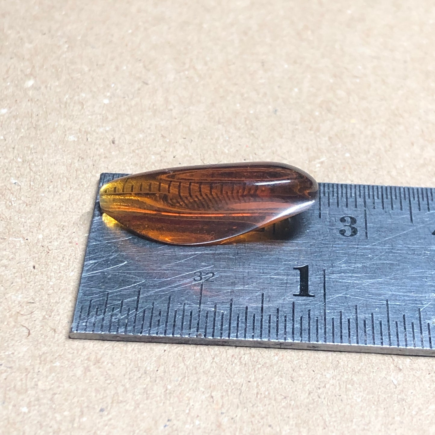 Brown long waterdrop glass beads