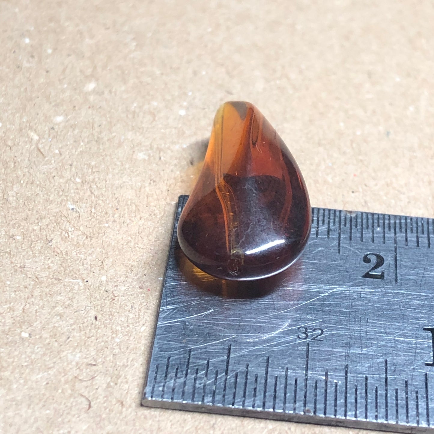 Brown long waterdrop glass beads