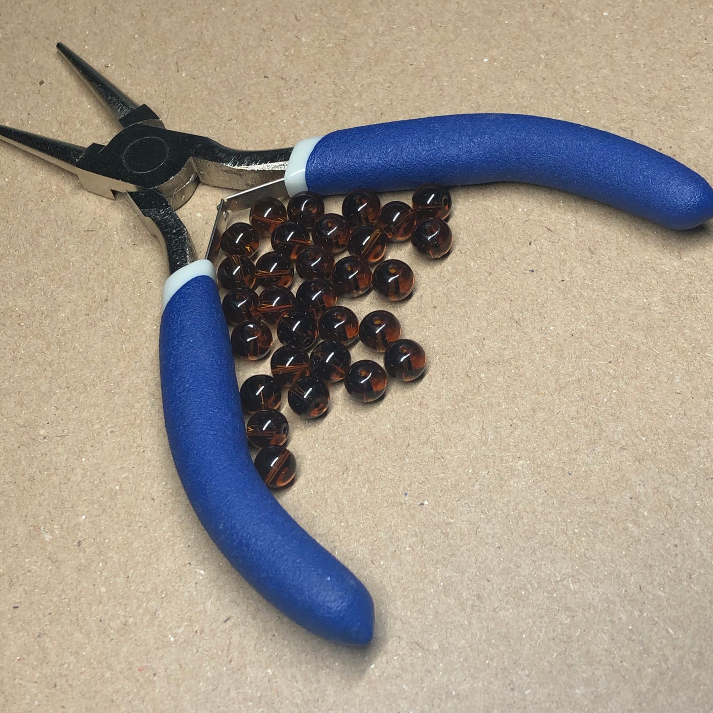 Brown glass beads 6mm