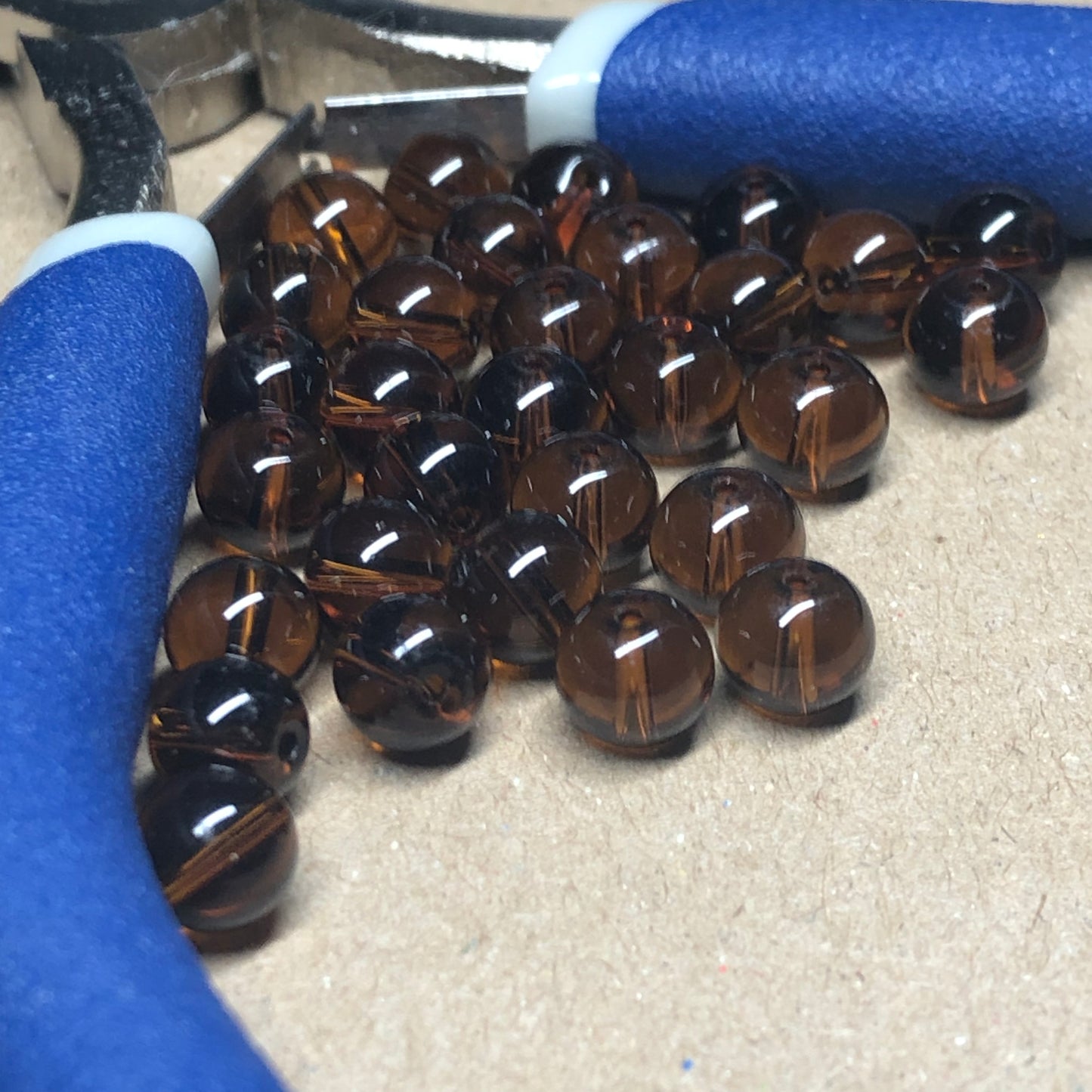 Brown glass beads 6mm