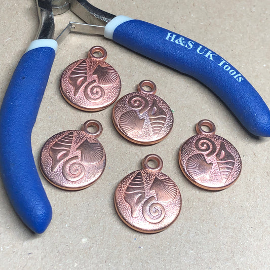 Copper seashell pendant charms