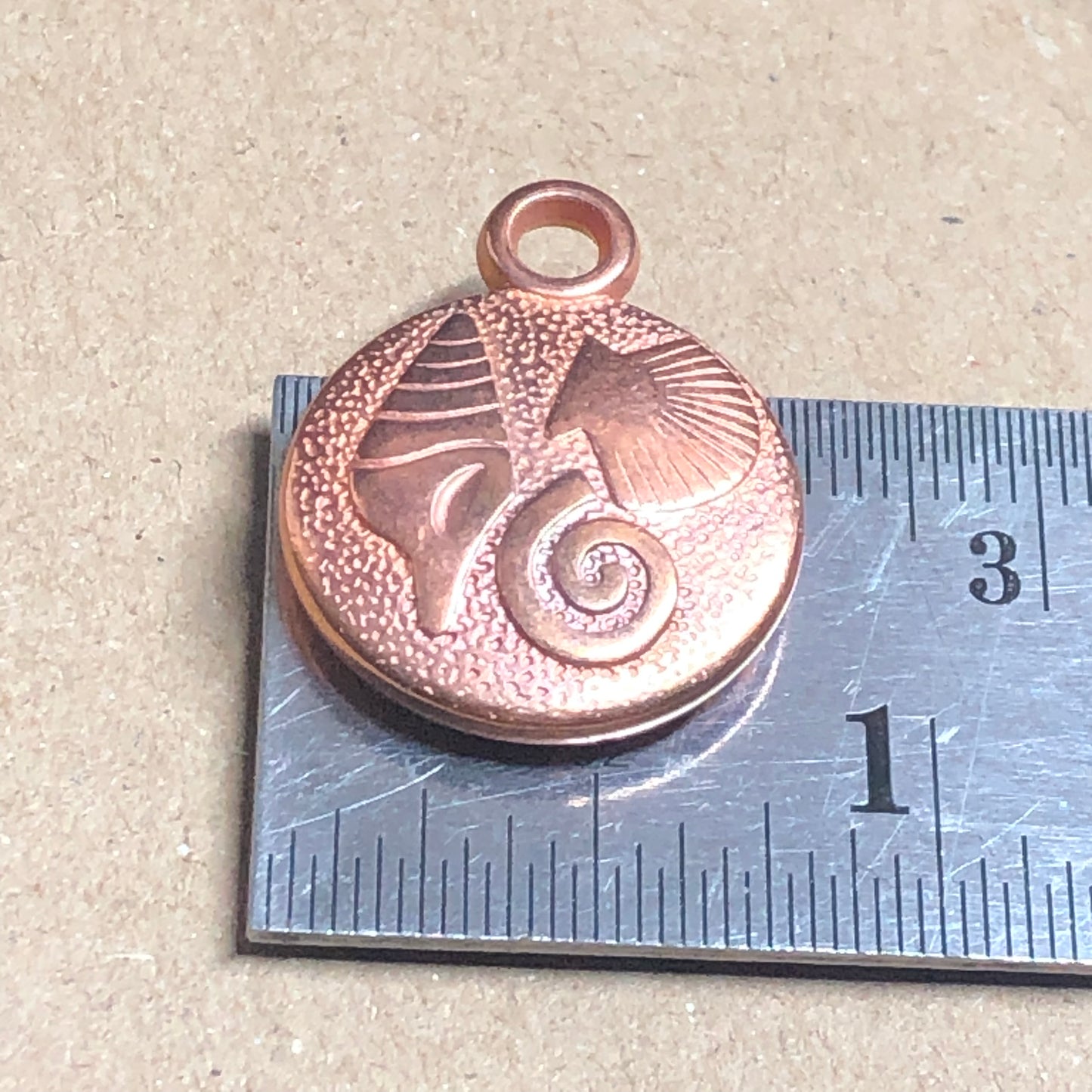 Copper seashell pendant charms