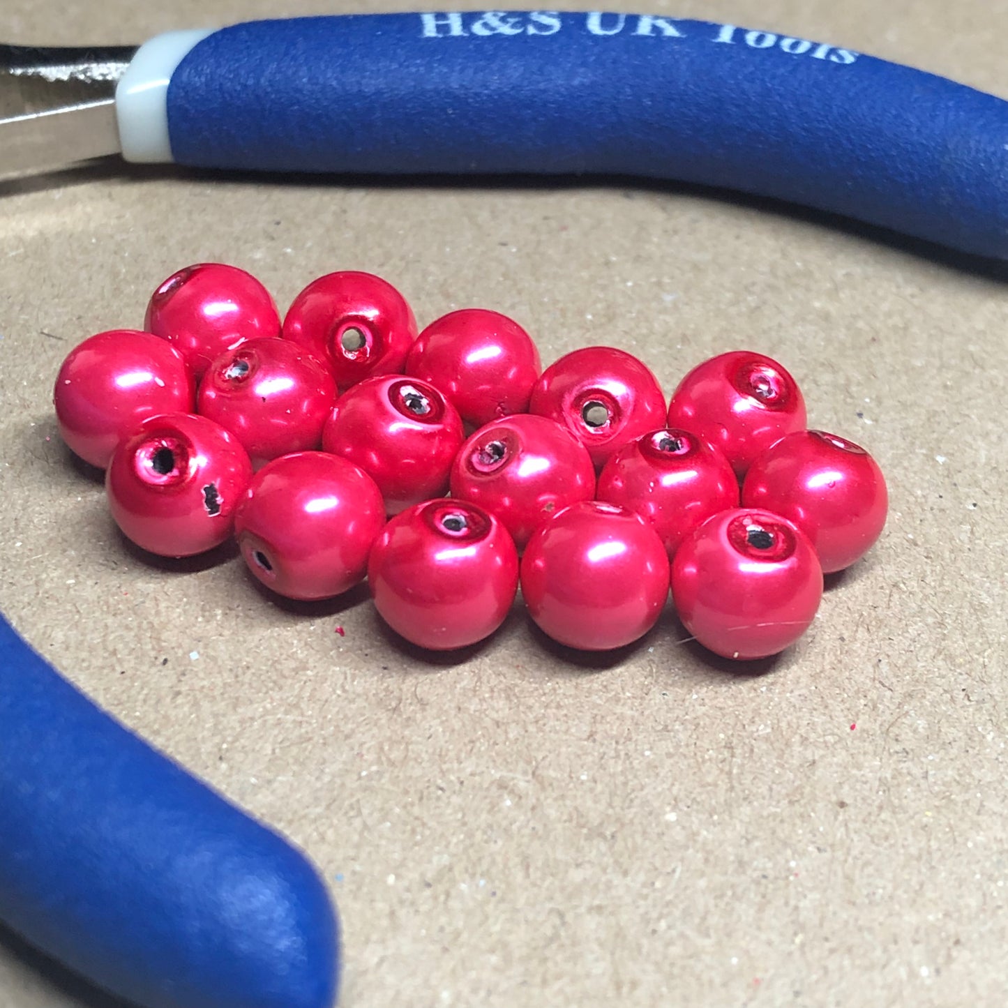 Cherry red painted magnetic beads