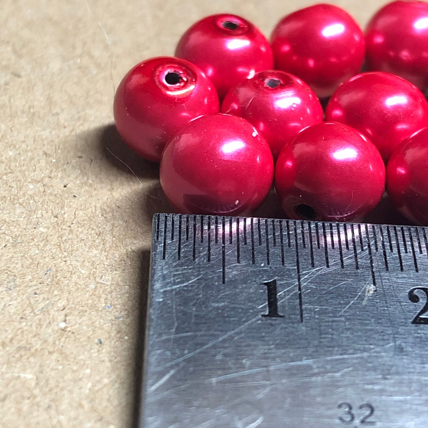 Cherry red painted magnetic beads