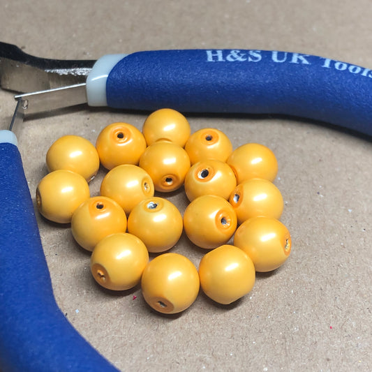 Sunshine yellow painted magnetic beads