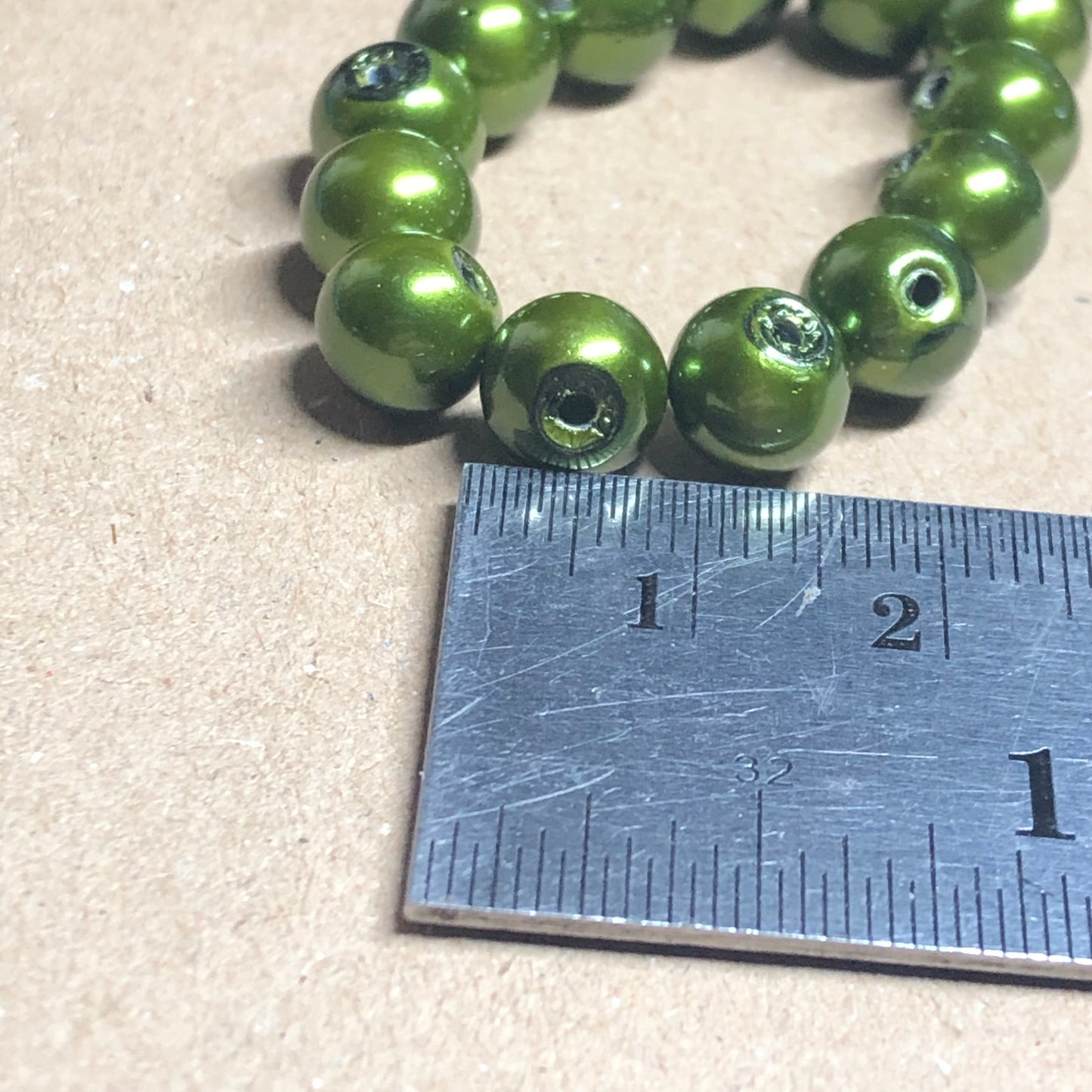 Khaki green painted magnetic beads