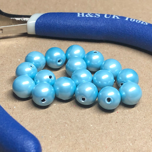 Sky blue painted magnetic beads