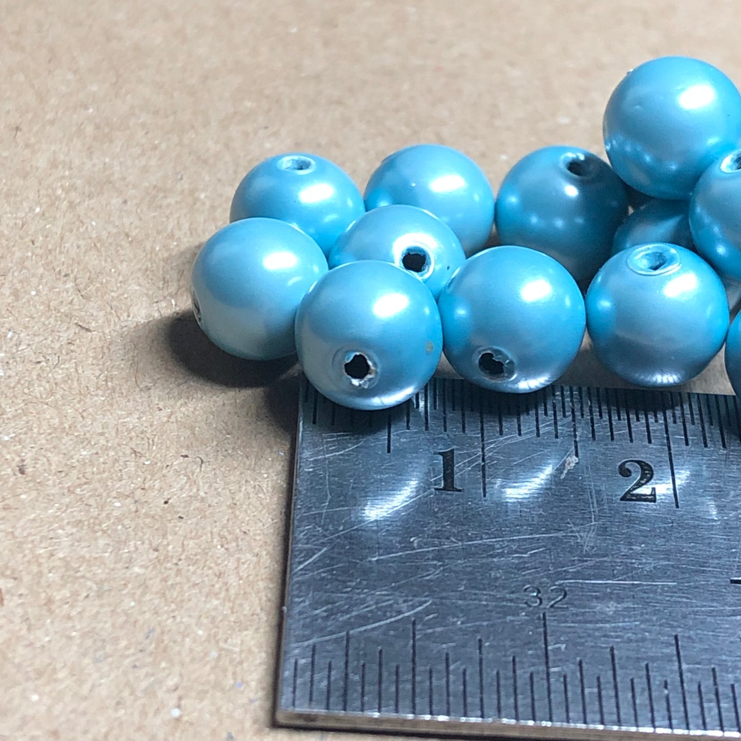 Sky blue painted magnetic beads