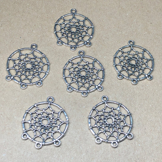 Six dreamcatcher pendant charms