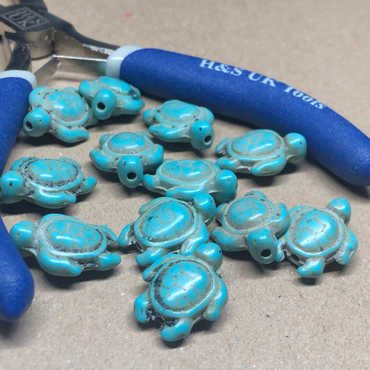 Turquoise Howlite turtle beads