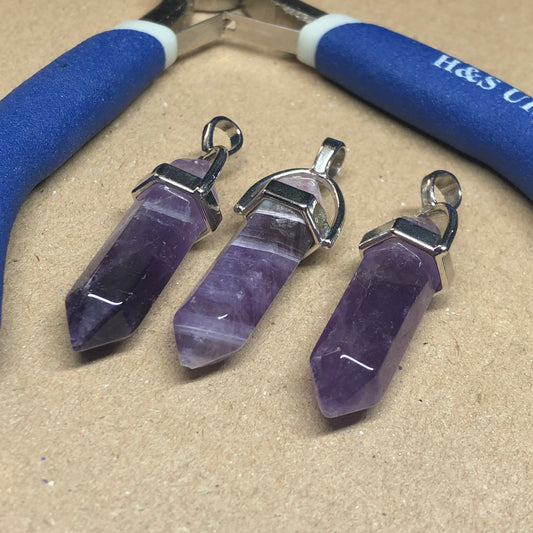 Amethyst point pendant charms