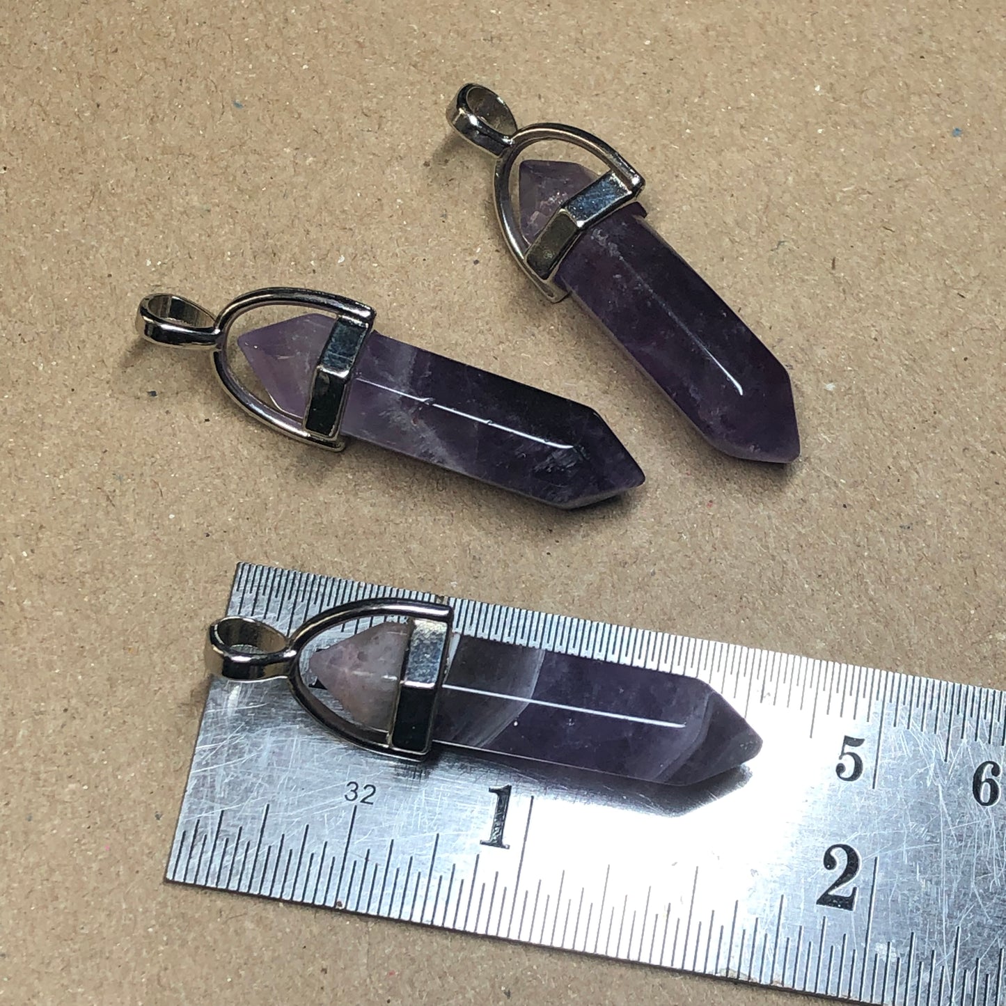 Amethyst point pendant charms