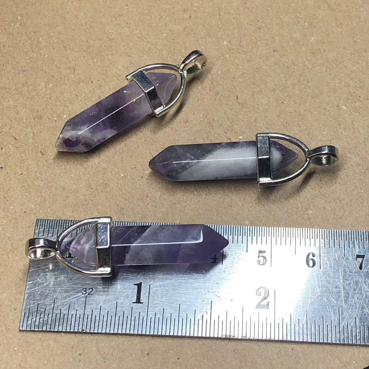 Amethyst point pendant charms