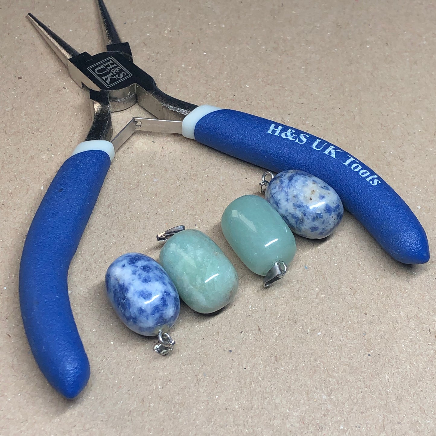 Sodalite and Aventurine pendant charms