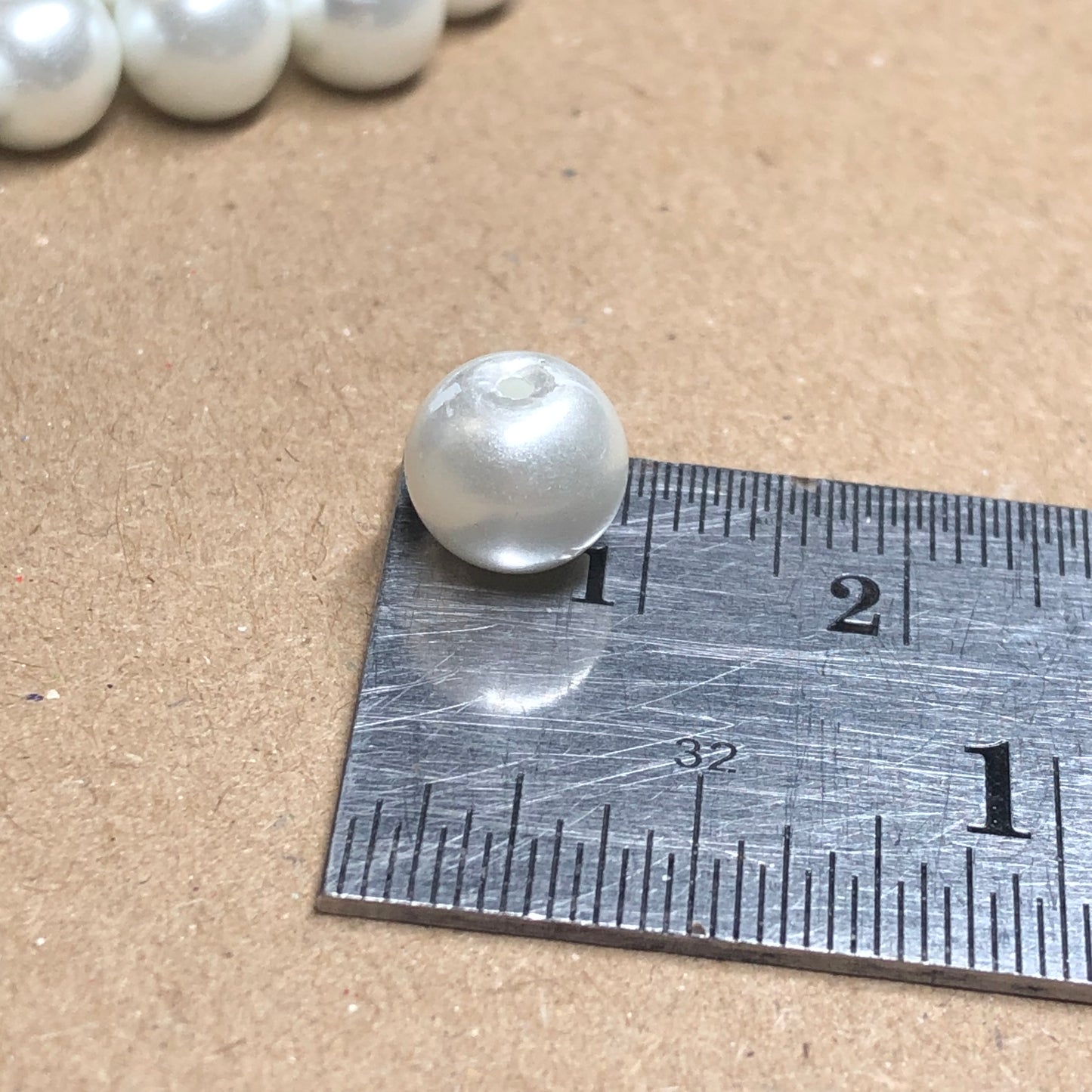 White glass pearl beads