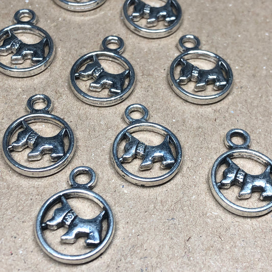 Twelve Scottie dog charms