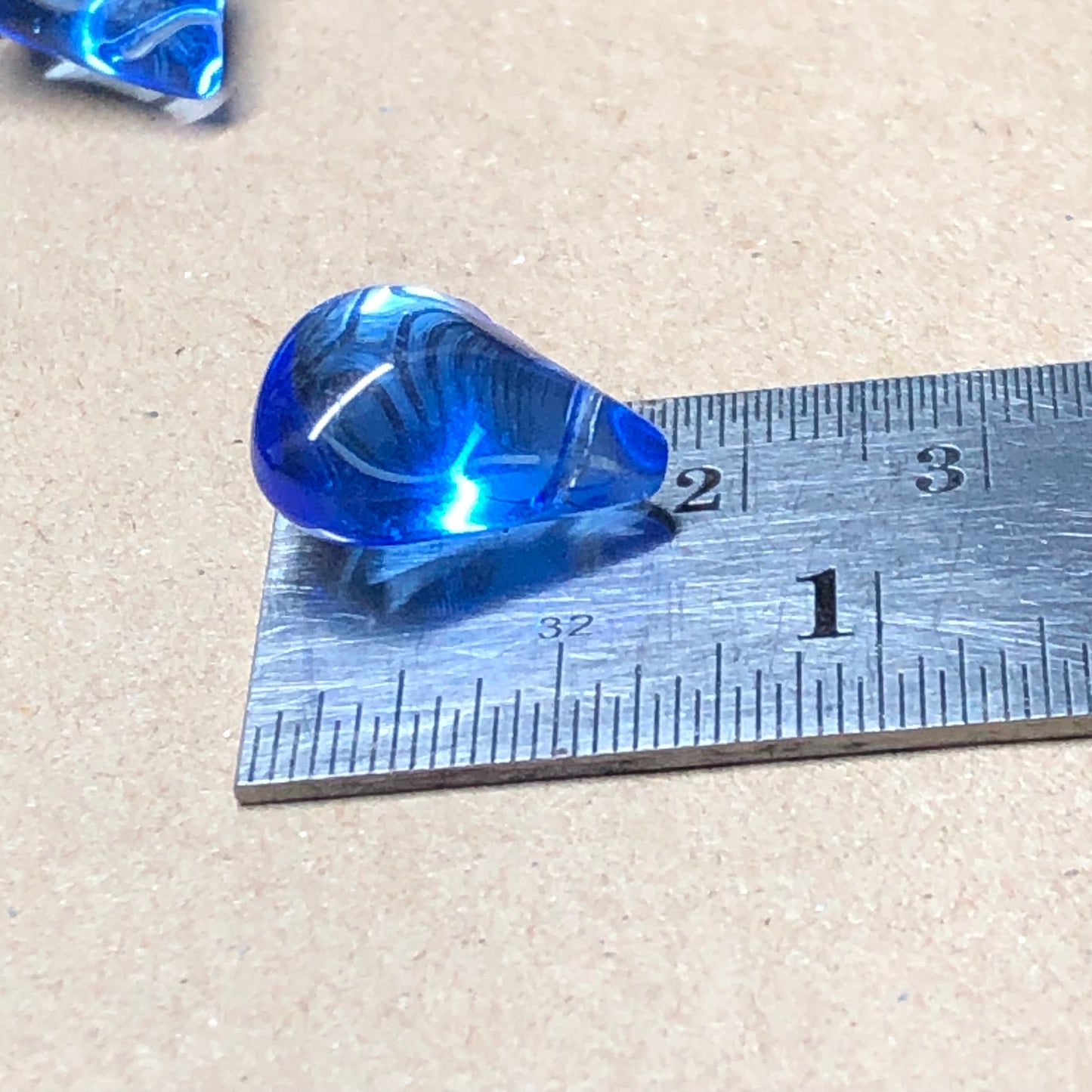 Blue waterdrop glass beads