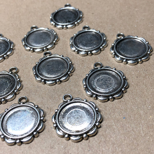 Ten bezel pendant charms