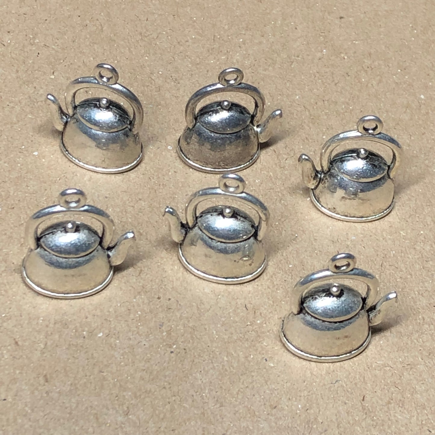 Six teapot kettle charms