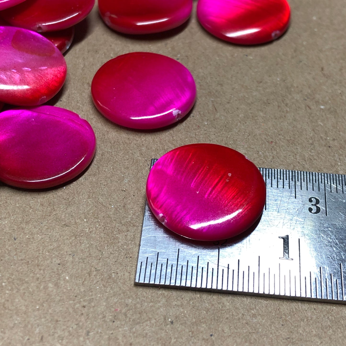 Hot pink ombre shell beads