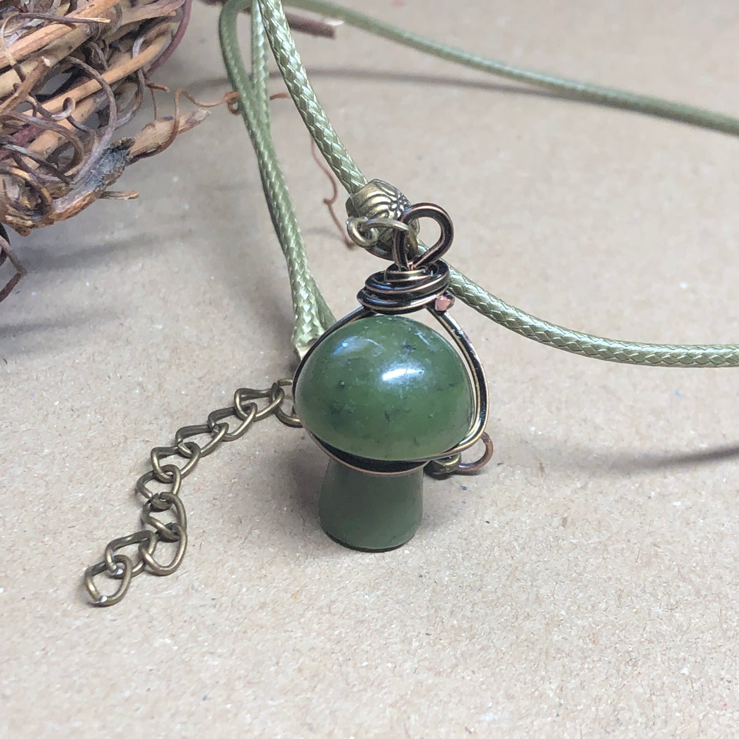 Wire wrap Amazonite mushroom necklace