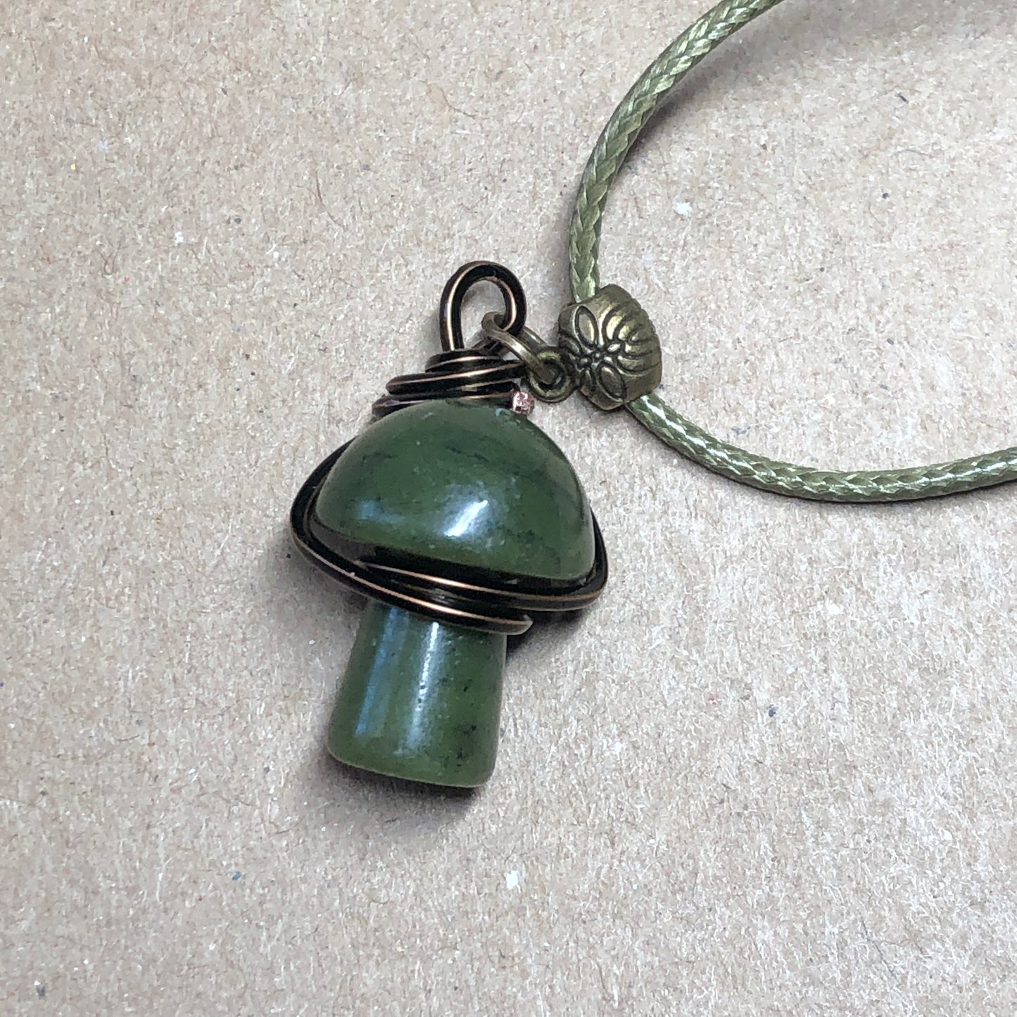 Wire wrap Amazonite mushroom necklace